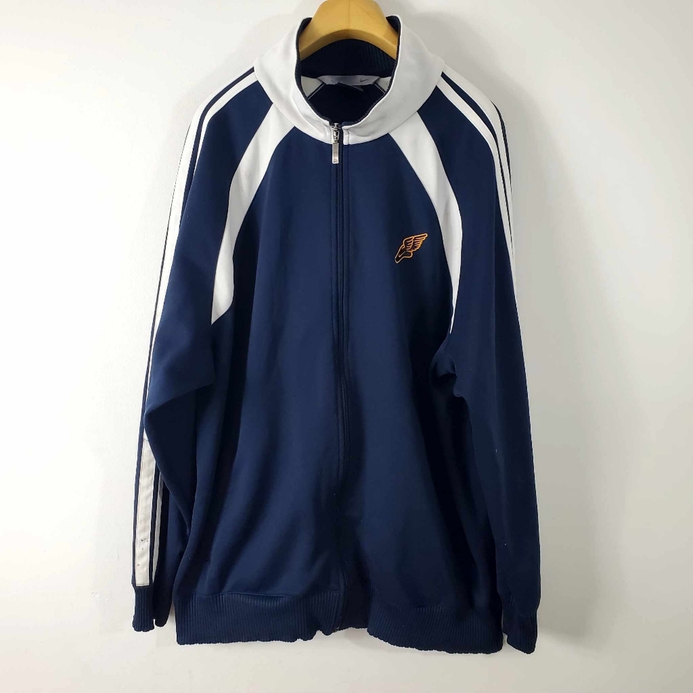 Nike Vintage Jacket‎ Men's Size Large Navy Blue Striped Lightweight Windbreaker